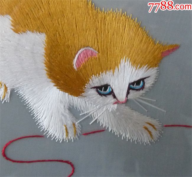 双面绣猫苏绣，传统工艺的精湛之作